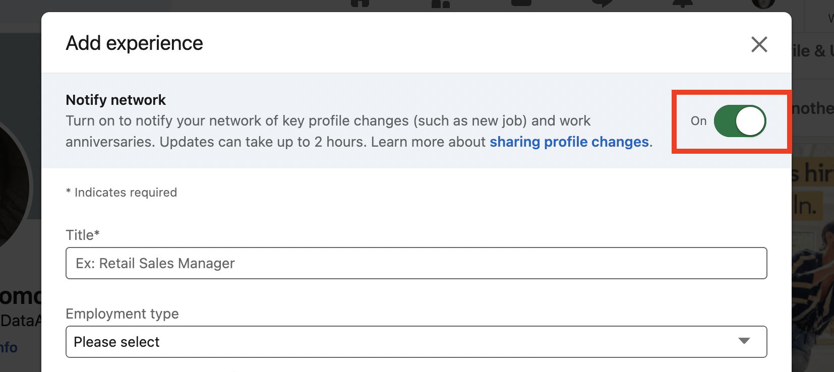 Exemplary Screenshot from LinkedIn Social Media