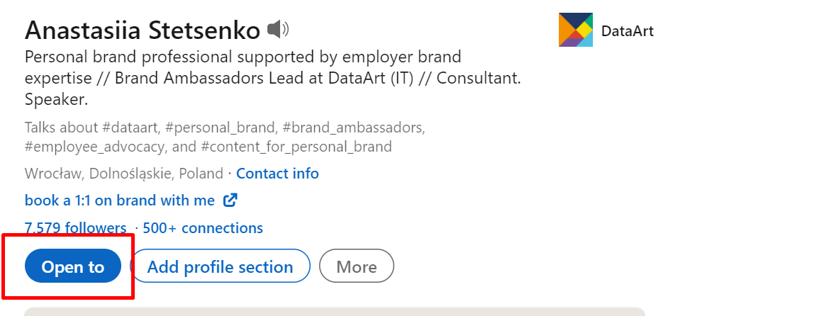 Exemplary Screenshot from LinkedIn Social Media