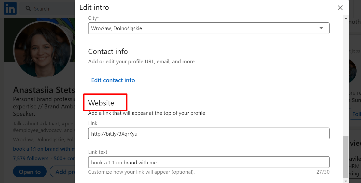 Exemplary Screenshot from LinkedIn Social Media